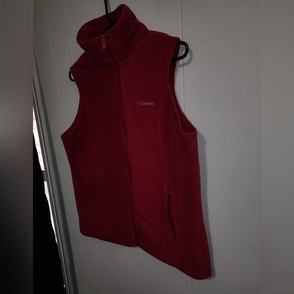Columbia Red Fleece Vest Jacket - Picture 2 of 11